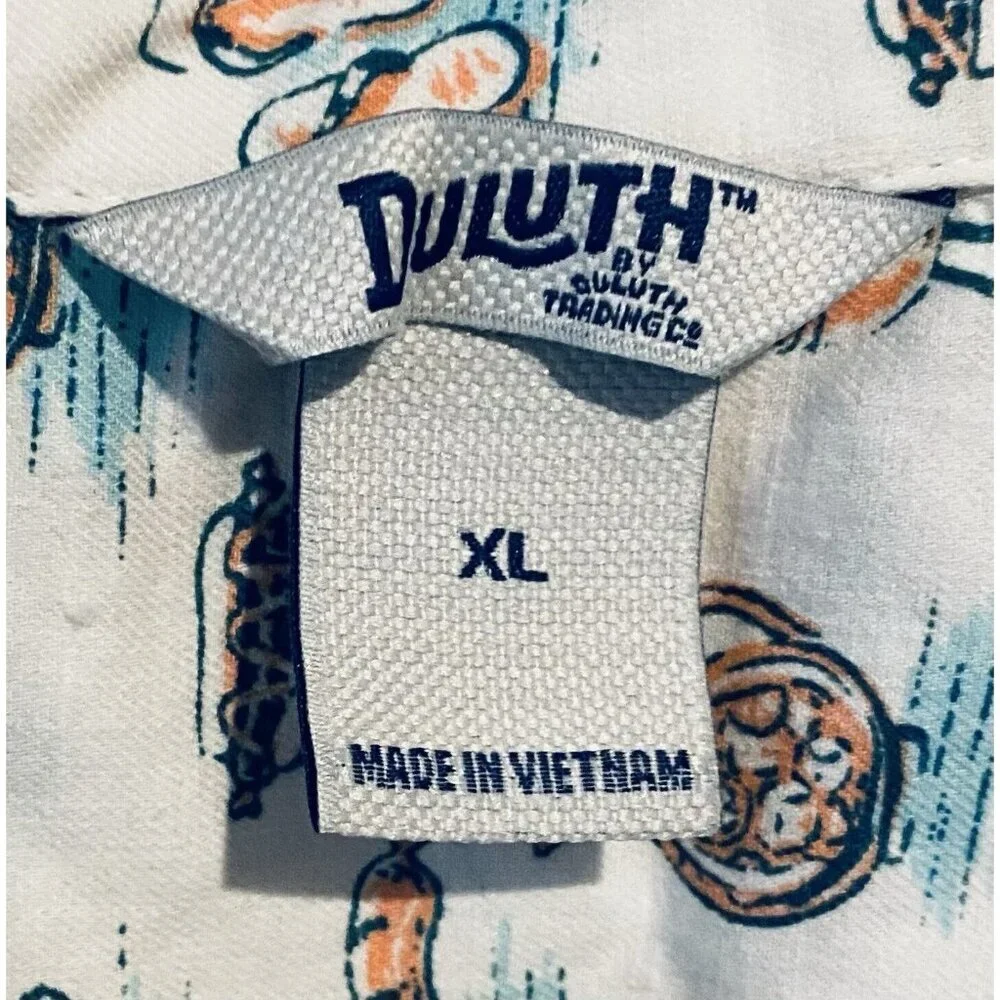 🥳3 for $20🥳 Duluth Trading Co Women's Blouse - Cream with Multicolor Print - Picture 4 of 7